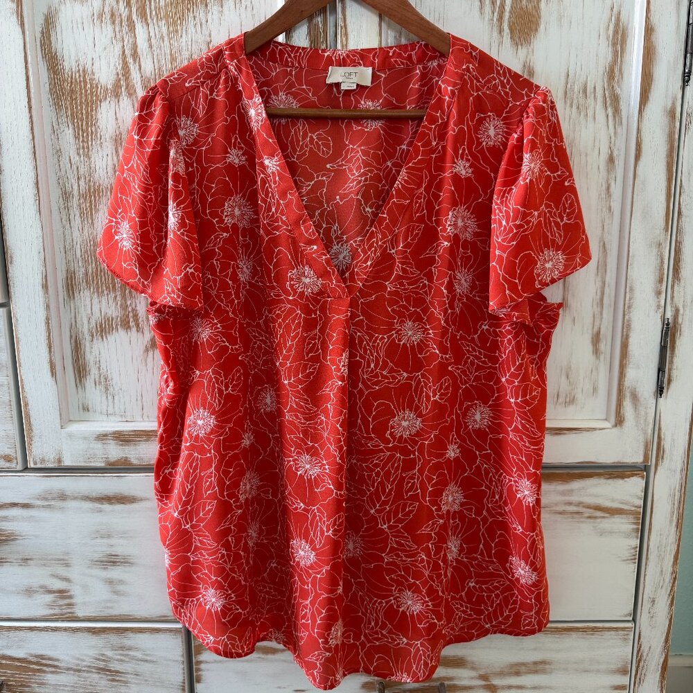Loft orange blouse